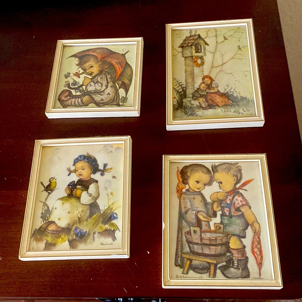 4 vintage Hummel prints